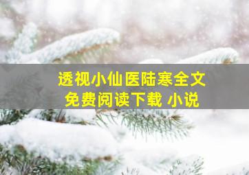 透视小仙医陆寒全文免费阅读下载 小说